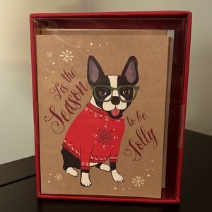 16 Holiday Dog Boxed Cards & Envelopes French Bulldog Boston Terrier